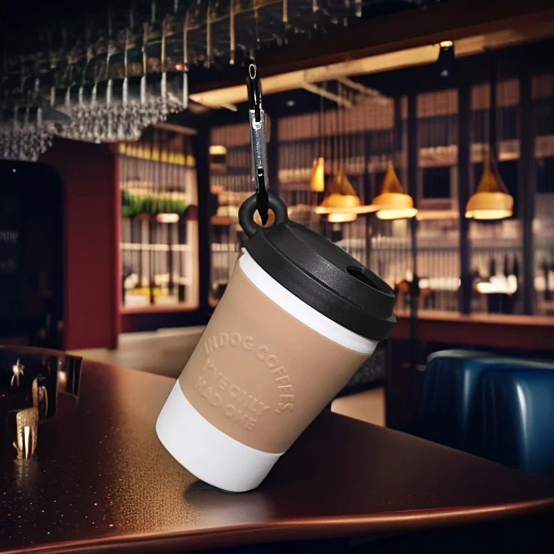 Portable Coffee Cup-Shaped Dog Poop Bag Dispenser with Built-In Waste Storage